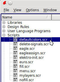 Eagle - przypadkowe wywołanie "Print-transparent-brd.ulp"