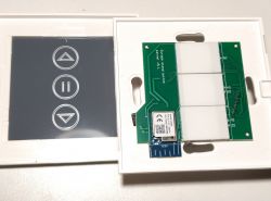 TEEPAO WI-FI Curtain Switch with CB3S Module Disassembled TEEPAO WI-FI curtain switch showing buttons and a wifi module CB3S.