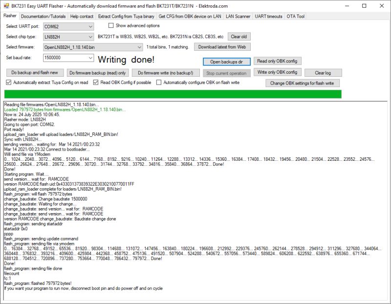 LN882H UART flashing protocol documentation - Windows LN882H flasher with fast flash read