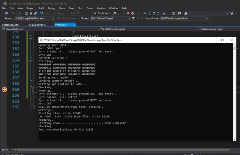 testing bl602tool from renzenicolai for BL602 flash read and write