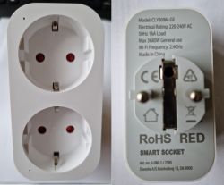 Elworks Double Smart Socket Double smart socket with front and back views shown in the image.