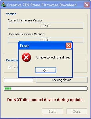 Odtwarzacz Creative Zen Stone 1GB nie wlacza sie
