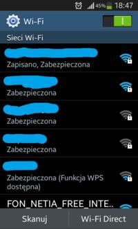 Samsung Galaxy Ace 3 nie może połączyć się z WIFI