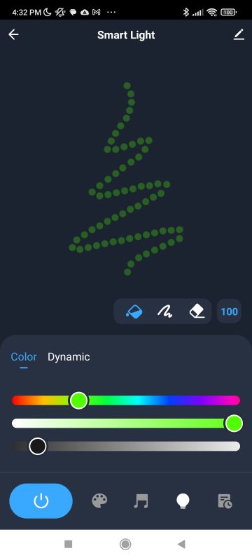 Smart Light App Interface View of the smart LED lighting control app interface.