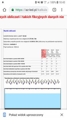 Jak połączyć 120 diod Power Led 1W Epistar dla akwarium przy 300mA?