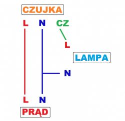 Connecting Motion Sensor, Switch & Lamp in Stairwell: Manual & Automatic Lighting Guide
