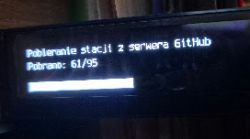 Screen showing the progress of downloading radio stations from the GitHub server.