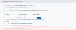 Screenshot of a PowerShell error: path not found while moving the Release folder in a directory structure script.