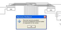 Multisim 9, za duża ilość elementów w układzie.