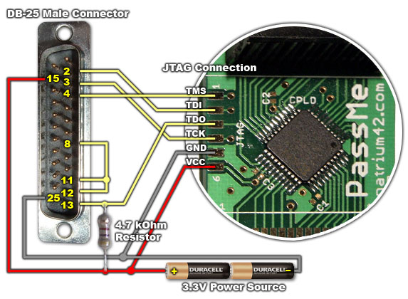 Схема jtag 74hc244