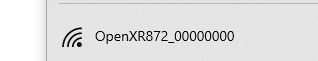 Wi-Fi signal icon and network name OpenXR872_00000000 on a light background.