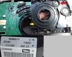 Citroen C5 II (FL) 2005 - Jak ustawić zębatki w czujniku kąta skrętu