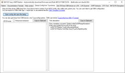 Screenshot of BK7231 Easy UART Flasher showing an error message and an empty JSON panel