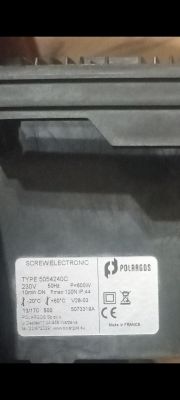Etykieta na module sterującym Polagros: SCREW ELECTRONIC, typ 5054240C, 230 V, 600 W