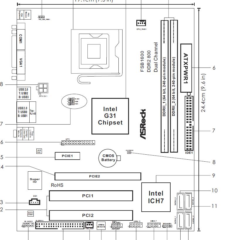 Asrock g41m vs3 схема подключения