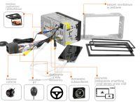 Choice of 2din radio - the only requirements are AV IN input for the camera and 
