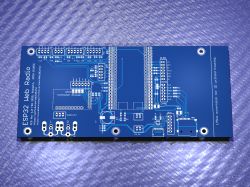 Rendered PCB of ESP32 Web Radio with adjusted chinch socket pads.