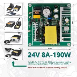 Płytka zasilacza HANDSKIT LZ-24V8A 190W z wymiarami 84 x 85 mm, odpowiednia do stacji lutowniczych T12, T12-X2 i T936.