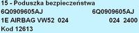 VW52 airbag sensor - 5WK43352. Prośba o sprawdzenie..