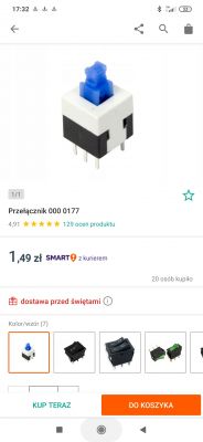 President Herbert 1 - Wybór przełączników 7x7x5 mm, 6 pin: locking czy unlock?