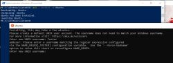 Ubuntu Installation via WSL in Windows PowerShell PowerShell window installing WSL and Ubuntu, with Ubuntu terminal prompting for a UNIX username during initial setup.