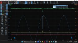 Zrzut ekranu z oprogramowania PicoScope pokazujący wykresy napięcia dla różnych czujników w samochodzie Opel Astra z16xep.
