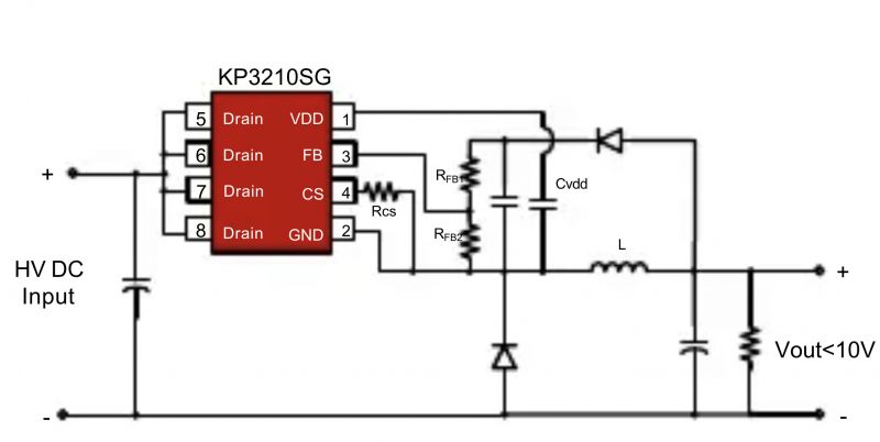 Schemat przetwornicy step-down z układem KP3210SG