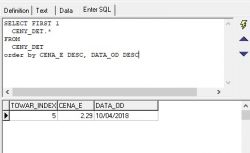 Jak użyć funkcji MAX w SQL, by wybrać ostatnią zmianę ceny dla indeksu?
