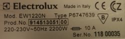 Electrolux EW1220N - Pralka zawiesza wykonanie programu zaraz po starcie.