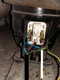 Jak poprawnie podłączyć okablowanie startera Danfoss 103N0021 w chłodziarce?