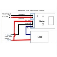 How to connect a digital LED ammeter / voltmeter to the power supply