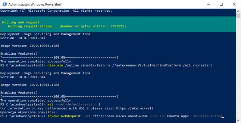 Open-WebUI Installation in Windows PowerShell Screenshot of Windows PowerShell window during installation process.