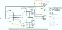 Diagram of ESP32 with ADS1115 and two SEN0257 sensors, R1/R2 dividers and filtering capacitors