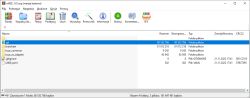 Screenshot of the 7-Zip program with the w800_1.0.5.zip archive open and a list of files and folders visible.