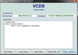 Volkswagen Passat B5 FL - 2.0 115KM AZM - błąd 16554 P0170