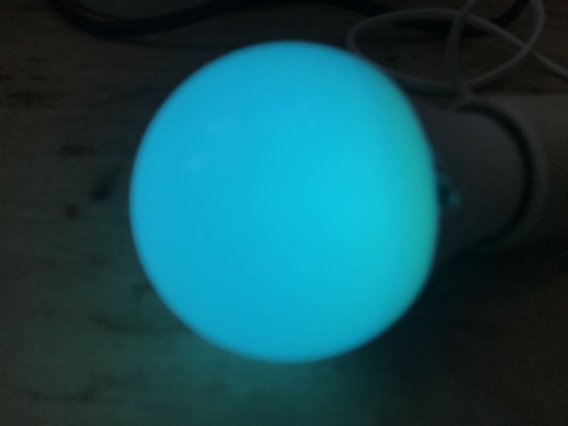 Blue Glowing LED Bulb LED bulb glowing blue.