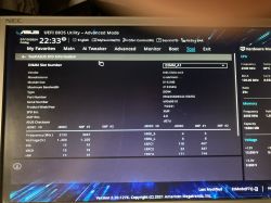 Zrzut ekranu BIOS z ustawieniami pamięci RAM.