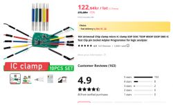 Set of 10 universal IC clamps for programming devices on sale.