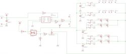 Electronic circuit diagram with components such as resistors, capacitors, diodes, and integrated circuits.