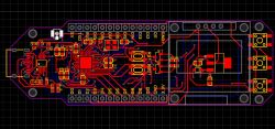 PCB design for ESP32 C3FH4 with visible traces and components.