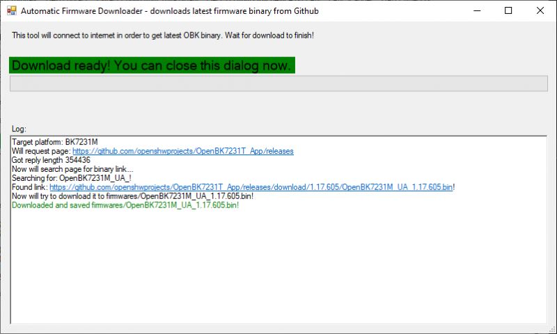 Automatisches Firmware-Download-Tool Screenshot des automatischen Firmware-Download-Tools.