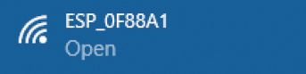 List of available Wi-Fi networks with an open network named ESP_0F88A1 highlighted.