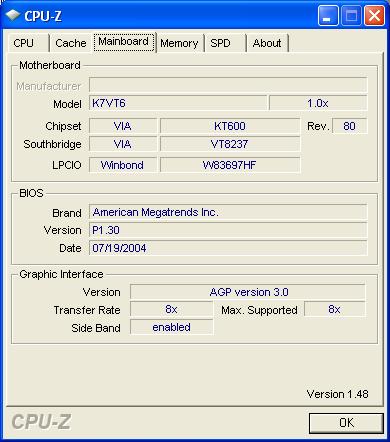 Modyfikacja komputera z płytą ASRock K7VT6 i Sempron 2300+