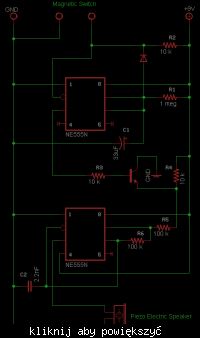 Alarm wykrywający niedomknięte drzwi