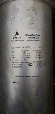 Gazowy kondensator EPCOS 3 fazowy - budowa