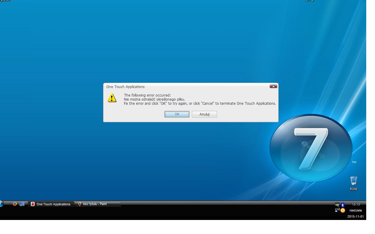 DV5 1110EW One Touch Applications error elektroda.pl