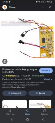 Uszkodzenie wyświetlacza w hulajnodze Kugoo S1 - grzejące się rezystory
