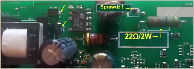 Elektrolux ESL76356L0 uszkodzony moduł - Rezystancja rezystora R425