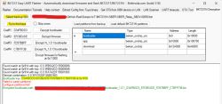 Screenshot of BK7231 Easy UART Flasher showing partitions table and found decryption keys