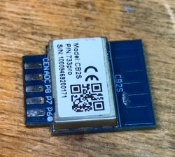 Tuya CB2S BK7231N module with visible pins and QR code.